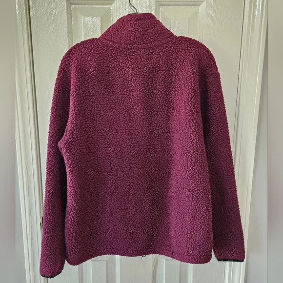 Victoria's Secret Pink Maroon Sherpa Pullover Size Small - Picture 3 of 5
